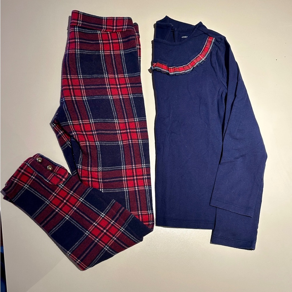 Janie and Jack Navy and Red Kids Set